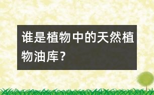 誰是植物中的“天然植物油庫(kù)”？