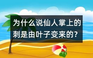 為什么說仙人掌上的刺是由葉子變來的？