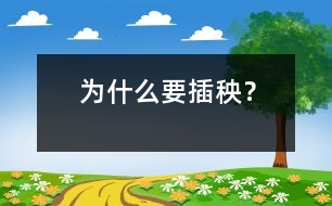 為什么要插秧？