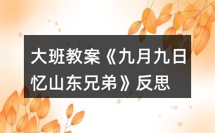 大班教案《九月九日憶山東兄弟》反思