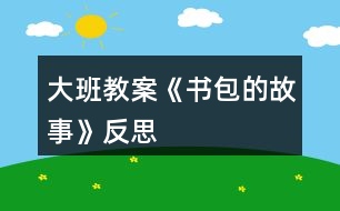 大班教案《書包的故事》反思