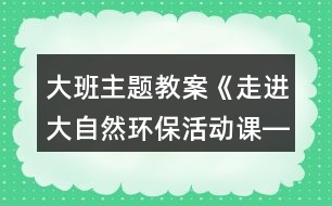 大班主題教案《走進大自然環(huán)保活動課――魔術(shù)小屋》反思