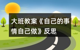 大班教案《自己的事情自己做》反思