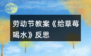 勞動節(jié)教案《給草莓喝水》反思