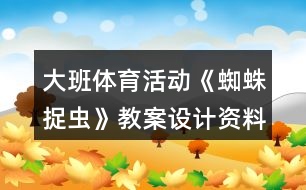 大班體育活動《蜘蛛捉蟲》教案設(shè)計資料