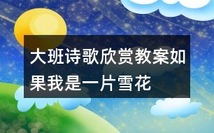 大班詩歌欣賞教案—如果我是一片雪花