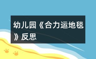 幼兒園《合力運(yùn)地毯》反思