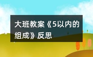 大班教案《5以內的組成》反思