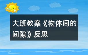 大班教案《物體間的間隙》反思