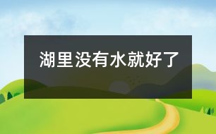 湖里沒(méi)有水就好了